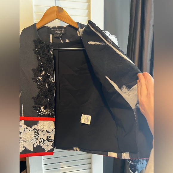 Sachin + Babi Black and White Floral Blazer Resort 2017 - Picture 10 of 12